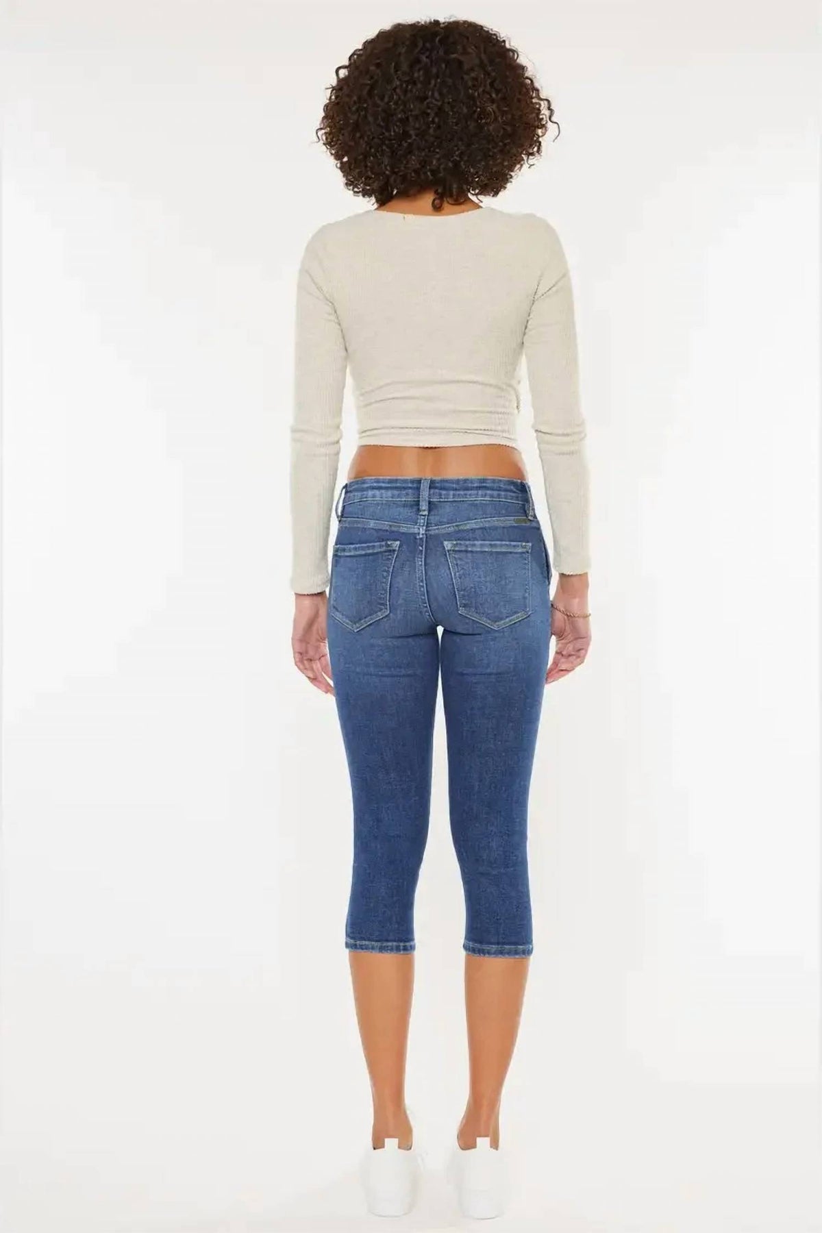 Kancan - Pocket Button Mid Rise Capri Jean
