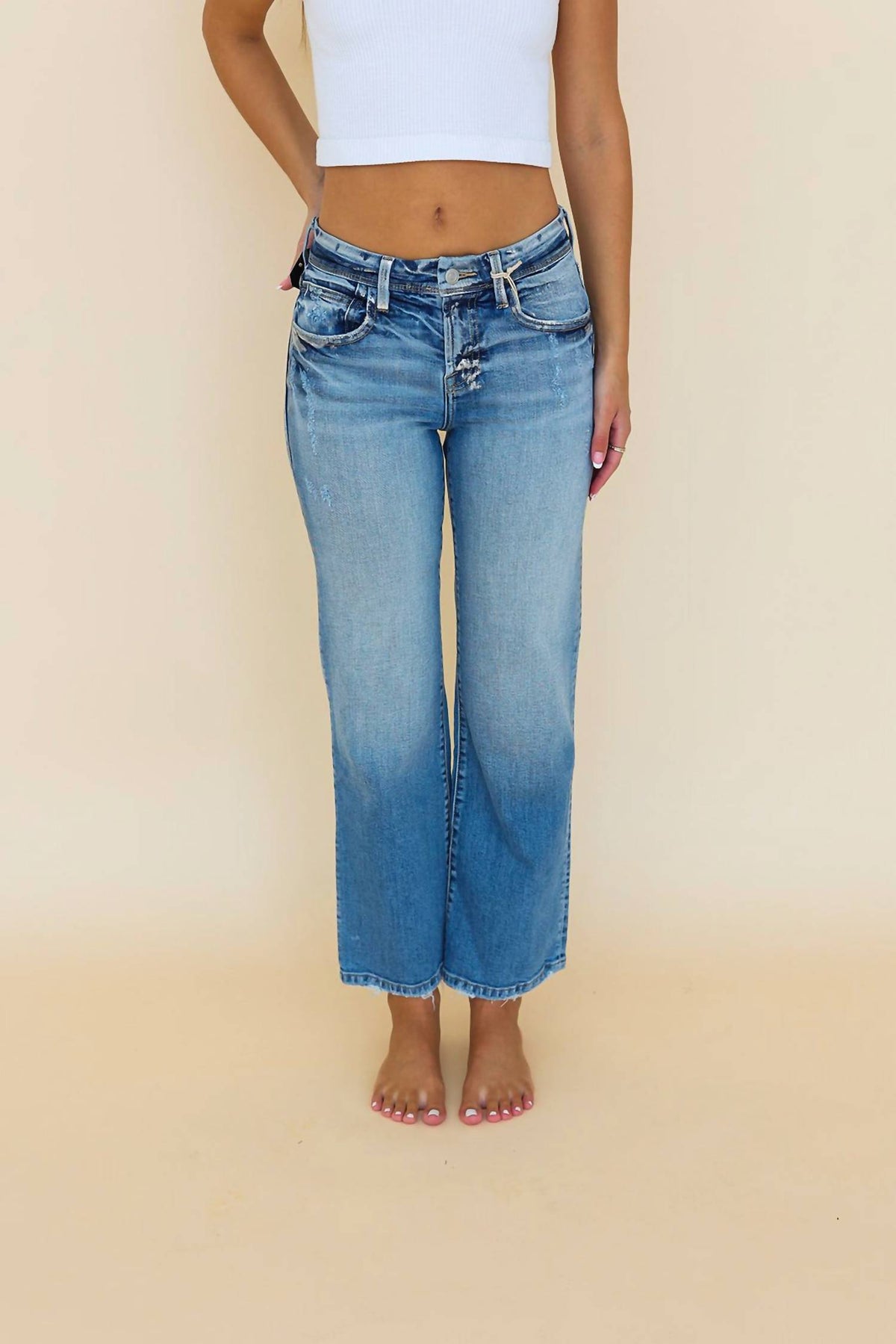 Kancan - Women's Silver Slay Wide Leg Denim
