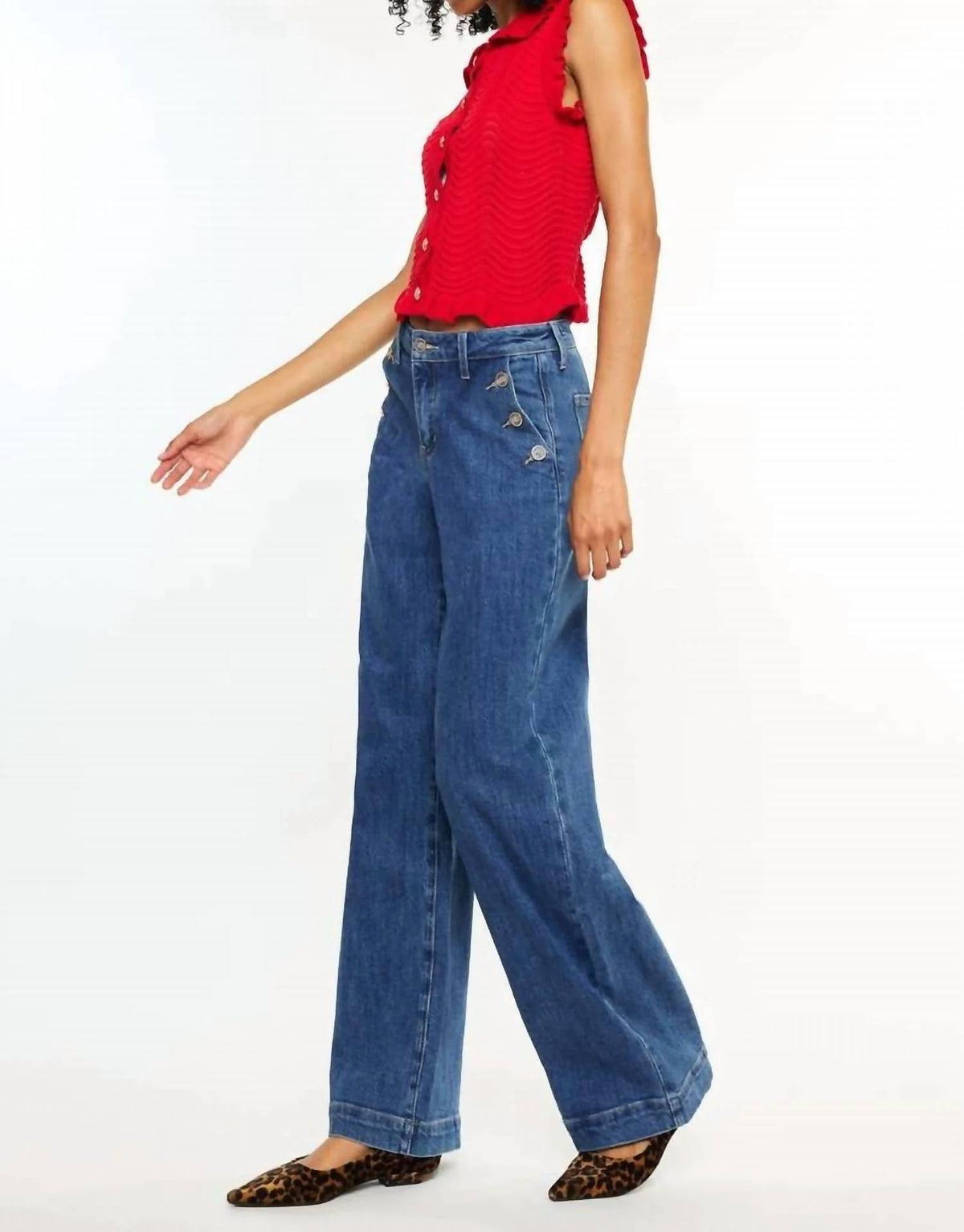 Kancan - Wide Leg Drape Trousers