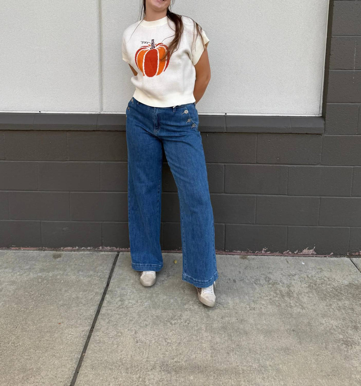 Kancan - Wide Leg Drape Trousers
