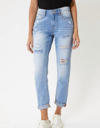 Kancan - Women's Boyfriend Distressed Jean