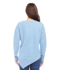 Karen Kane - Asymmetric Hem Sweater - blue - cardigans - clothing