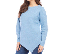 Karen Kane - Asymmetric Hem Sweater - blue - cardigans - clothing