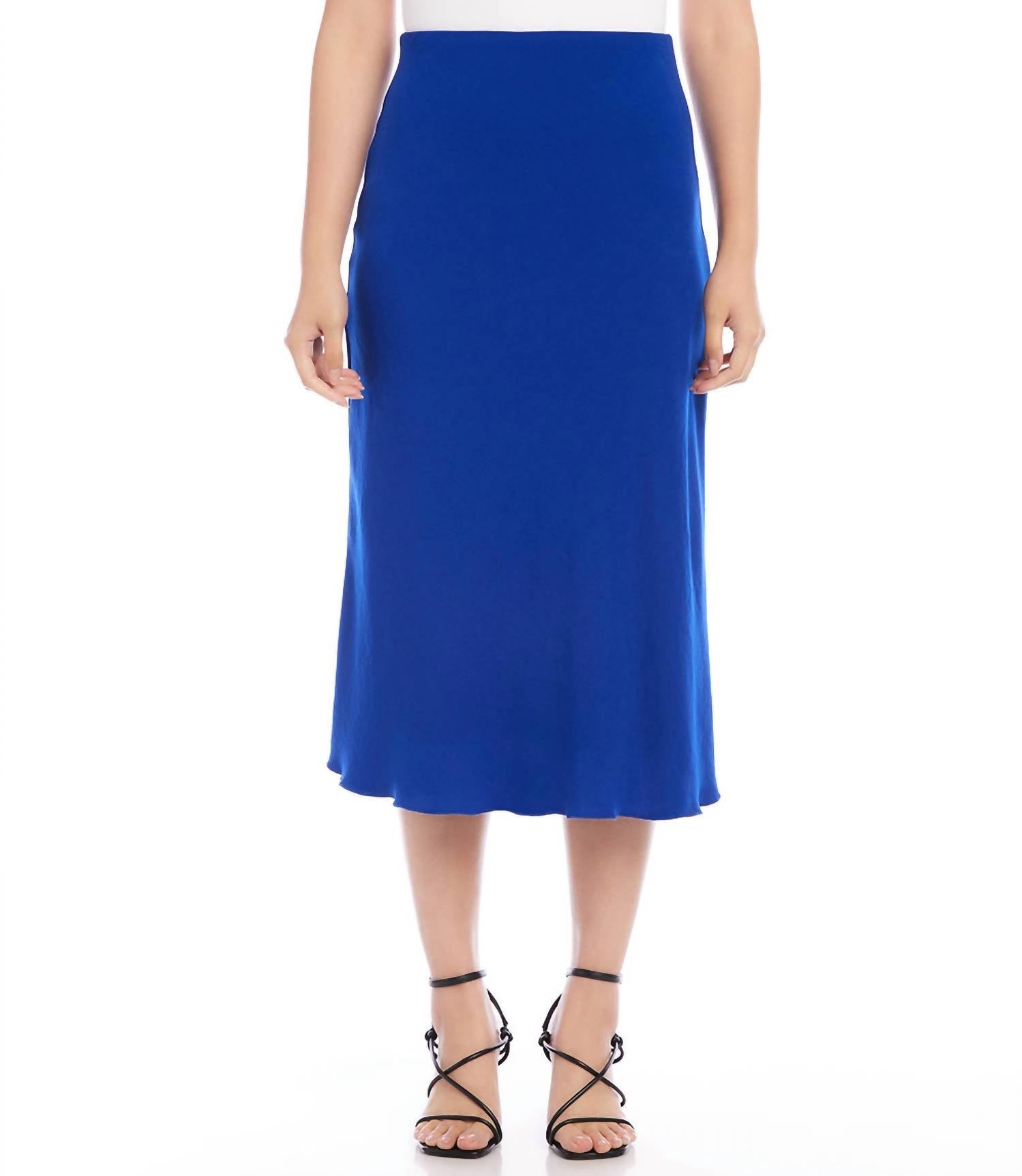 Karen Kane - Bias Cut Midi Skirt - blue - clothing - directbrandpartner