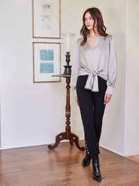 Karen Kane - Button Hem Cropped Pant