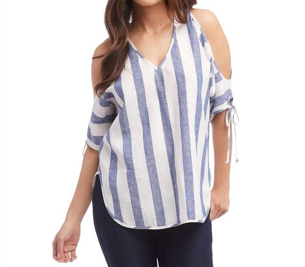 Karen Kane - Cold Shoulder Tie Sleeve Top