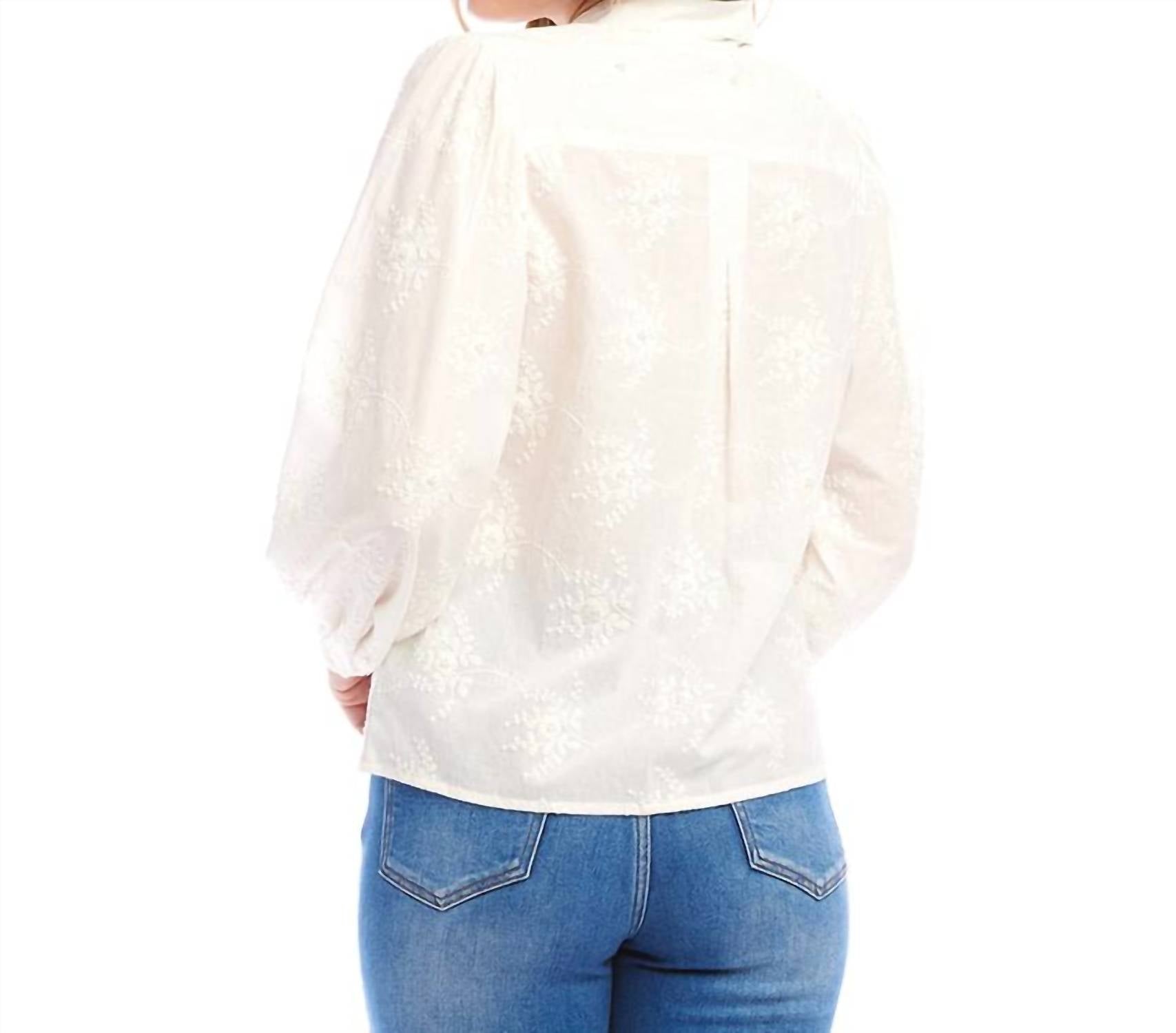 Karen Kane - Embellished Puff Sleeve Shirt Top - button - down - shirts - clothing - shirts
