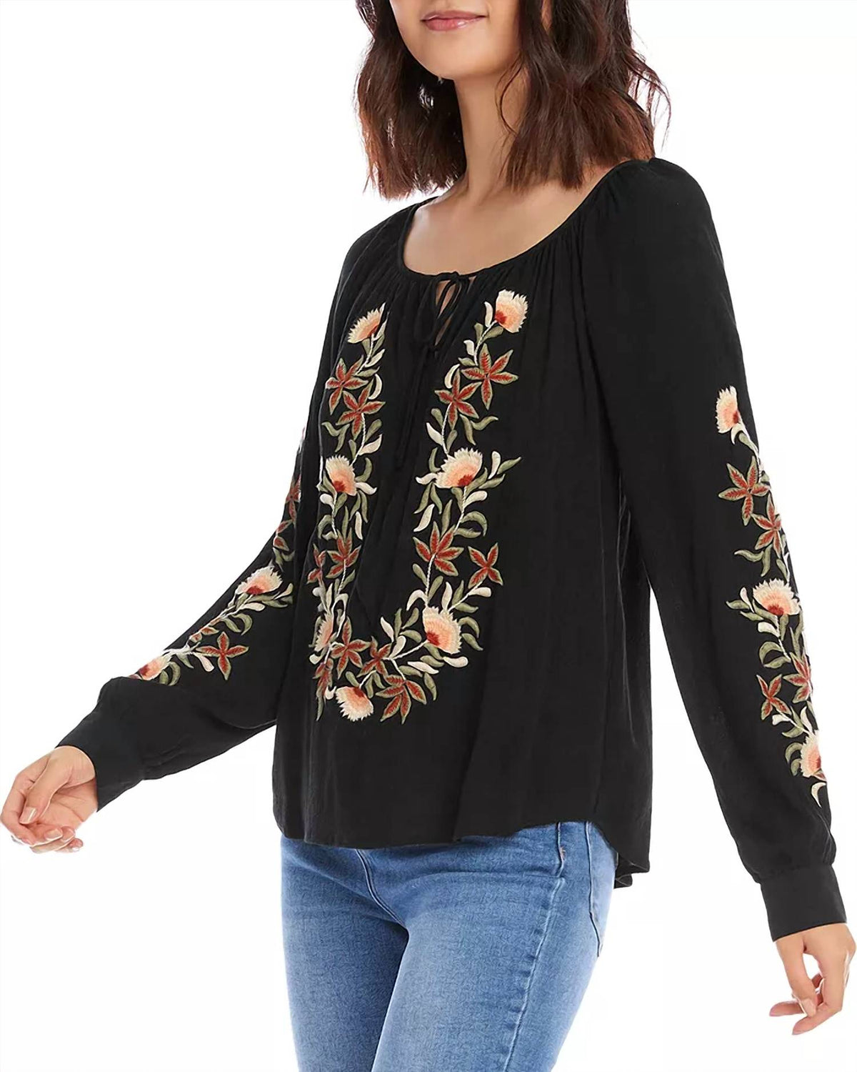 Karen Kane - Embroidered Peasant Top
