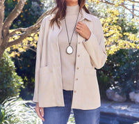 Karen Kane - Faux Suede Shirt Jacket - casual - jacket - clothing - directbrandpartner