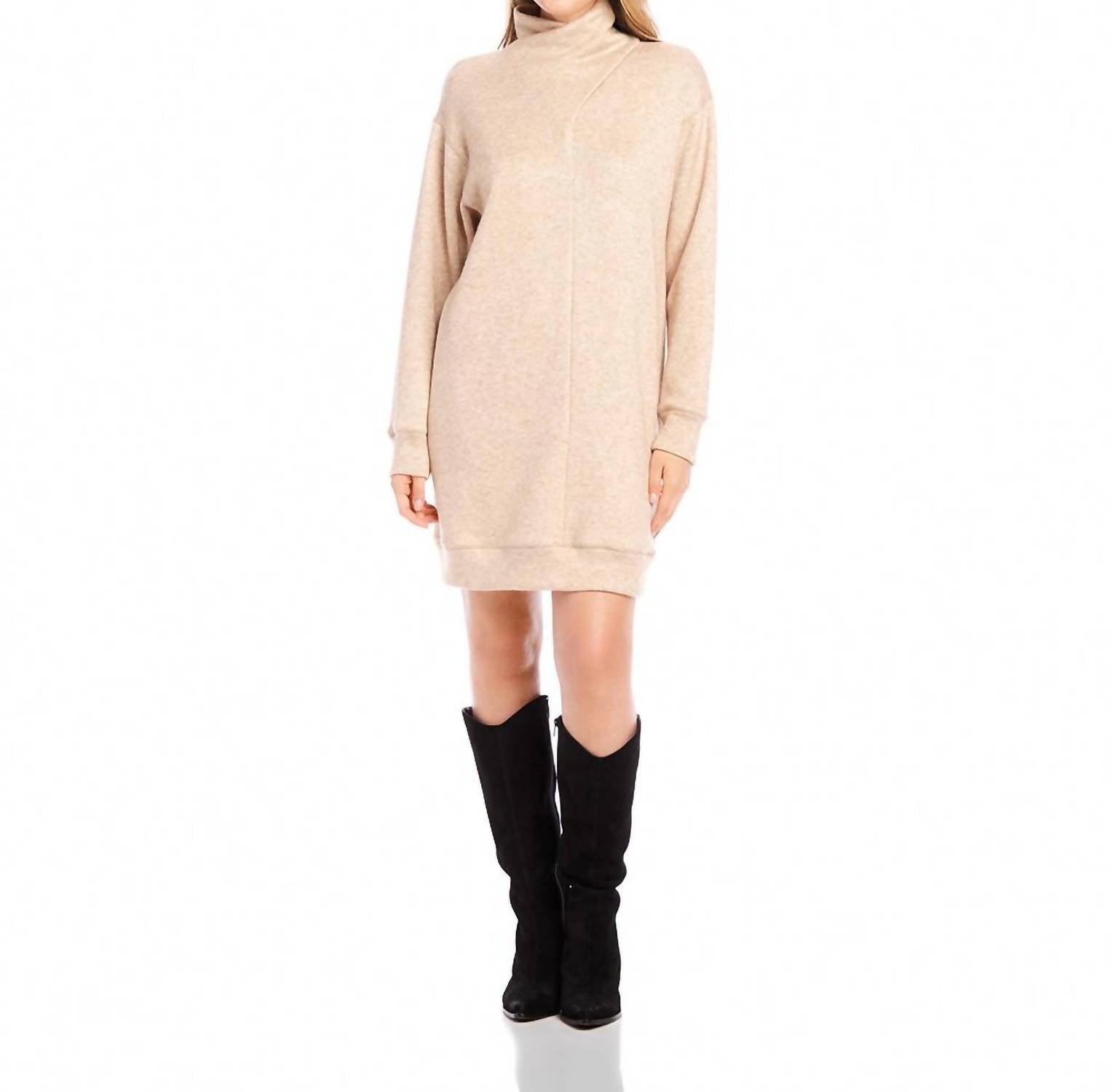 Karen Kane - Faux Wrap Turtleneck Dress - clothing - directbrandpartner - dresses