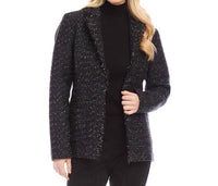 Karen Kane - Fringed Tweed Blazer - black - blazers - clothing