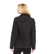 Karen Kane - Fringed Tweed Blazer - black - blazers - clothing