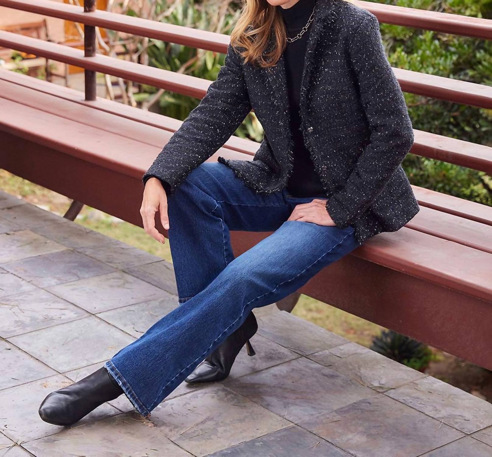 Karen Kane - Fringed Tweed Blazer - black - blazers - clothing