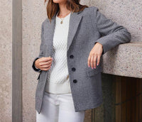 Karen Kane - Houndstooth Blazer - black - blazers - clothing