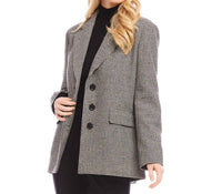 Karen Kane - Houndstooth Blazer - black - blazers - clothing
