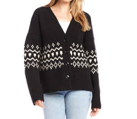 Karen Kane - Jacquard Sweater Cardigan - black - cardigans - clothing