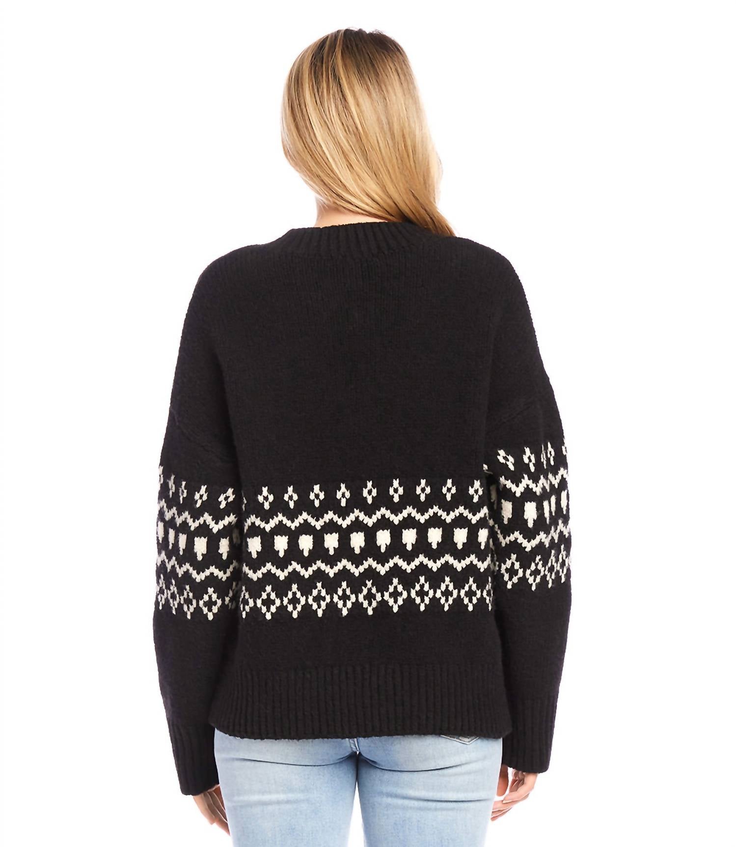 Karen Kane - Jacquard Sweater Cardigan - black - cardigans - clothing