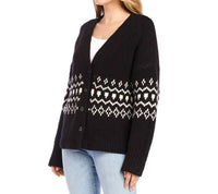 Karen Kane - Jacquard Sweater Cardigan - black - cardigans - clothing