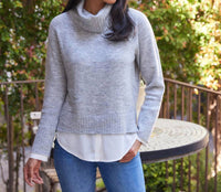 Karen Kane - Layered Turtleneck Sweater - acrylic - clothing - cowl