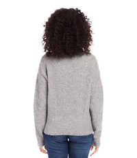 Karen Kane - Mock Neck Boucle Sweater - acrylic - cardigans - clothing