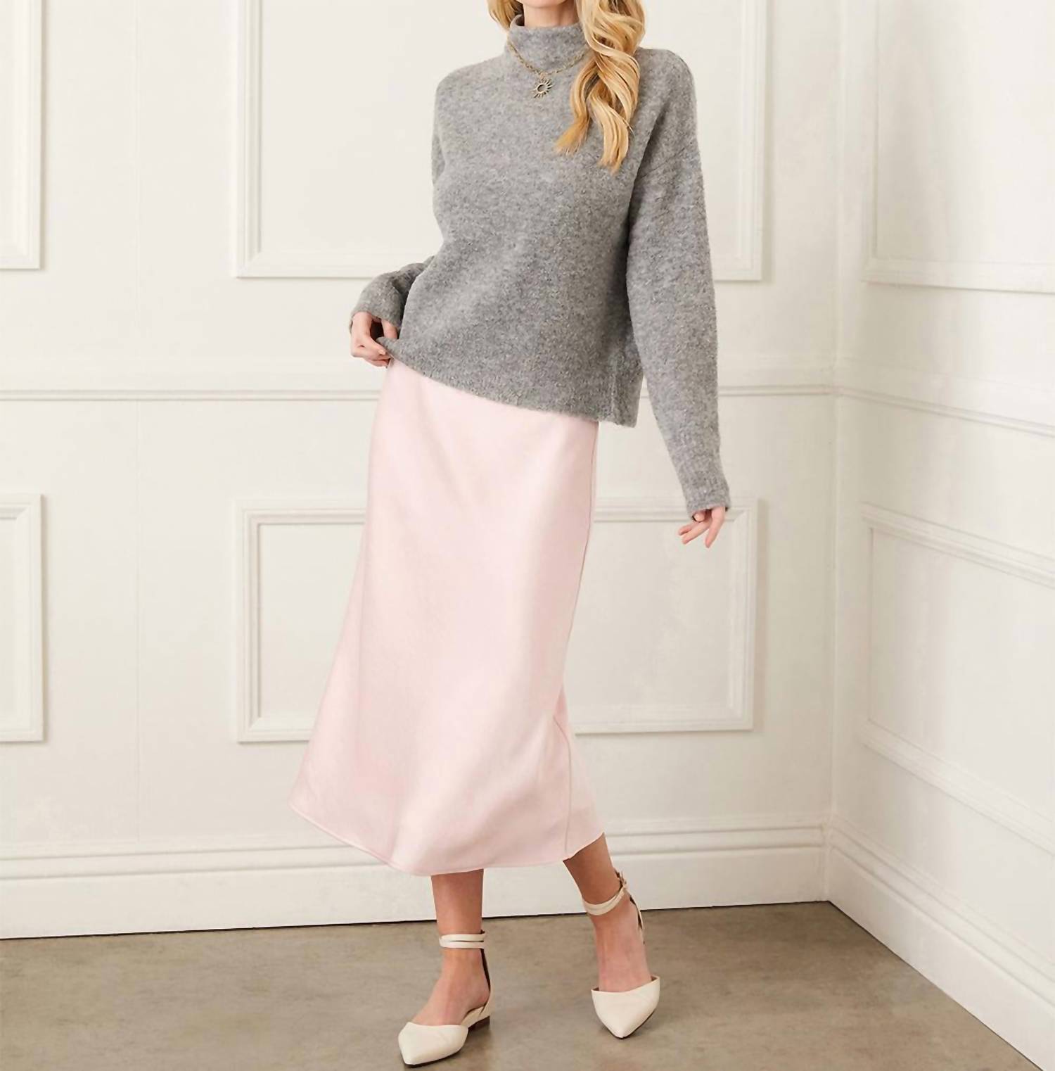 Karen Kane - Mock Neck Boucle Sweater - acrylic - cardigans - clothing