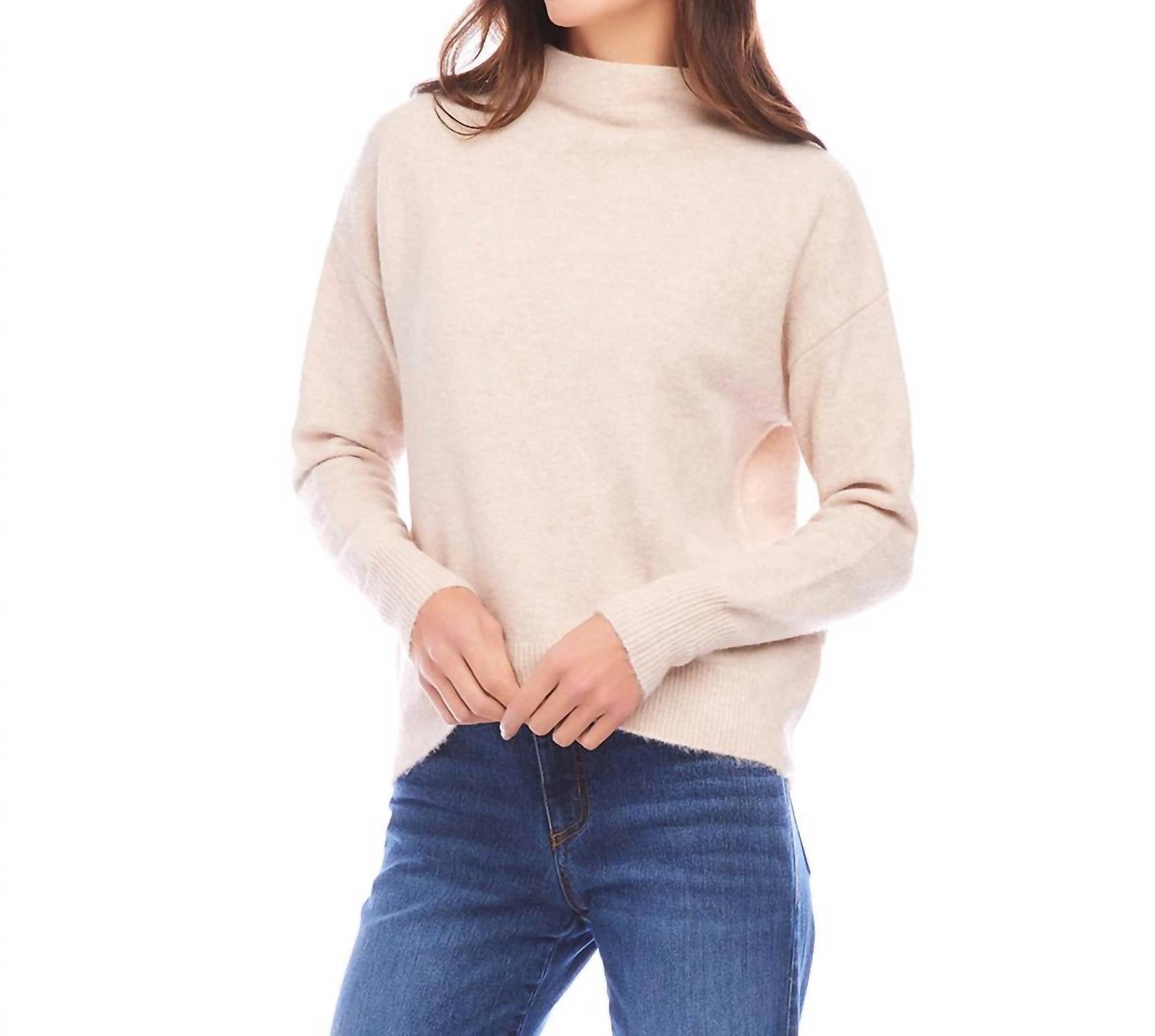 Karen Kane - Mock Neck Sweater - beige - cardigans - clothing