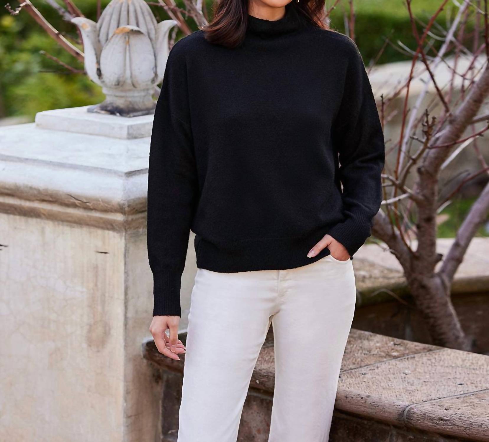 Karen Kane - Mock Neck Sweater - black - cardigans - clothing