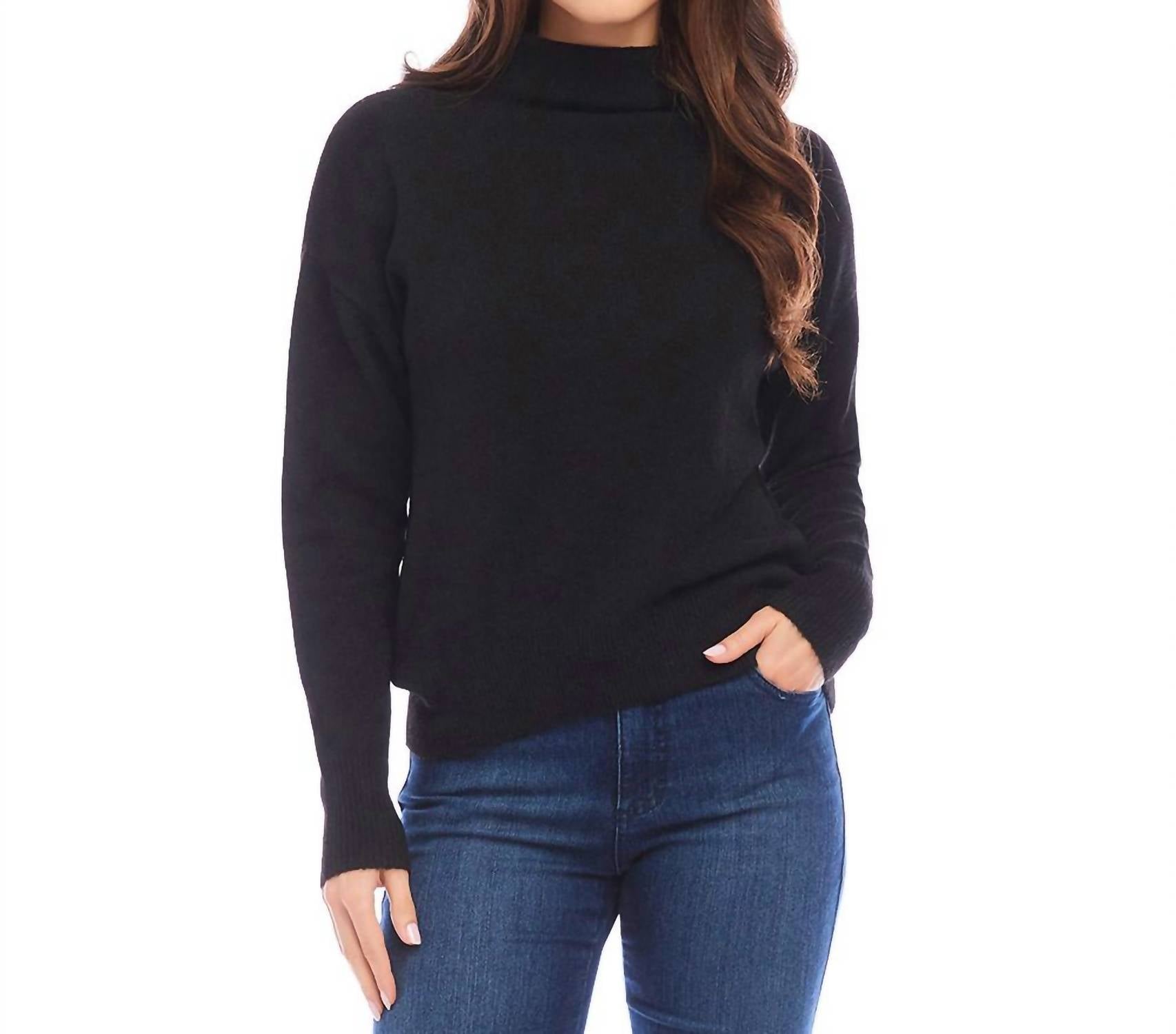 Karen Kane - Mock Neck Sweater - black - cardigans - clothing