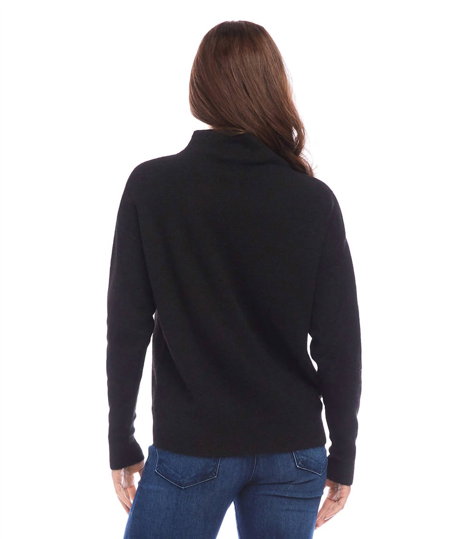 Karen Kane - Mock Neck Sweater - black - cardigans - clothing