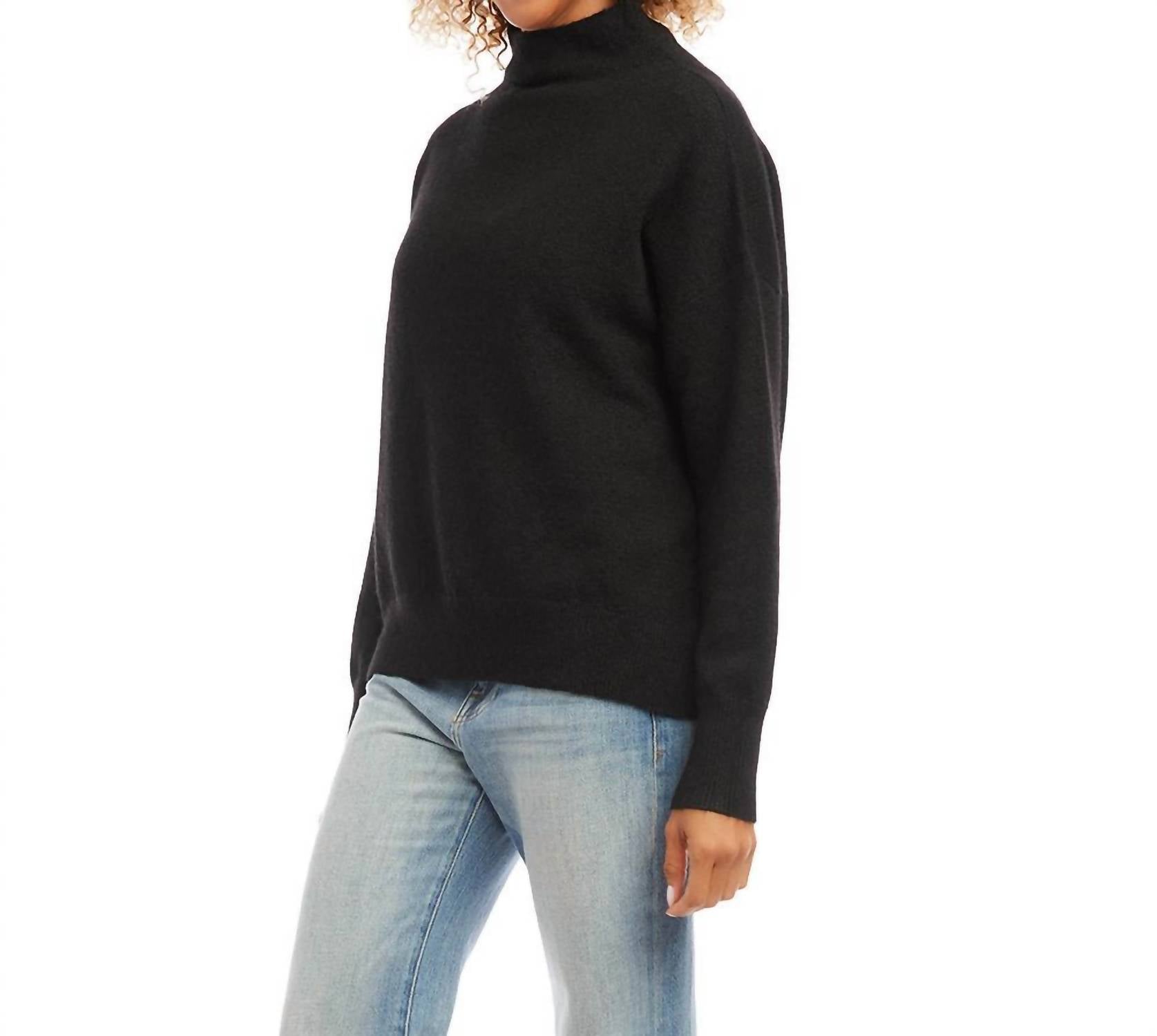 Karen Kane - Mock Neck Sweater - black - cardigans - clothing
