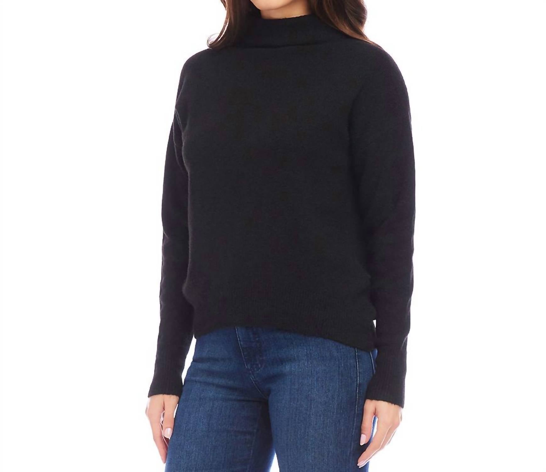 Karen Kane - Mock Neck Sweater - black - cardigans - clothing