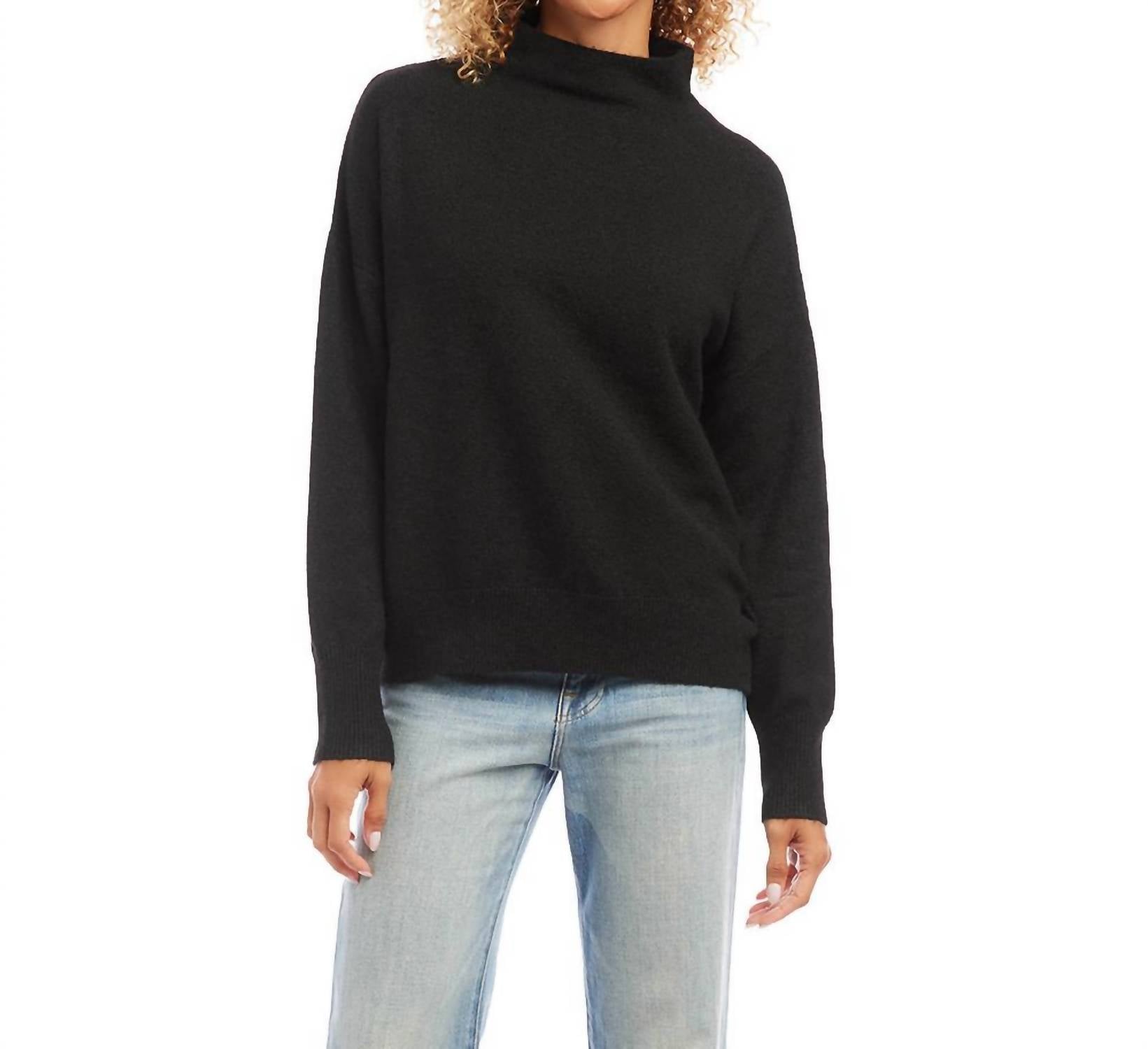 Karen Kane - Mock Neck Sweater - black - cardigans - clothing