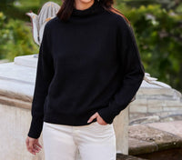 Karen Kane - Mock Neck Sweater - black - cardigans - clothing