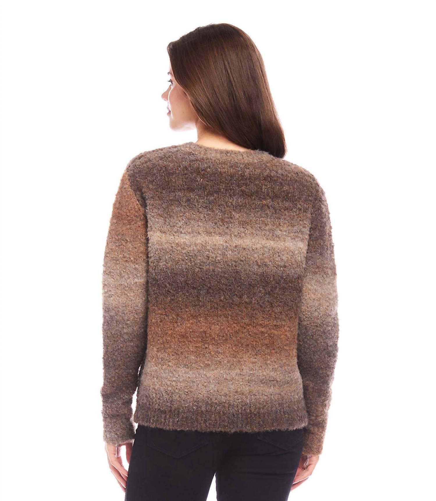 Karen Kane - Ombre Boucle Sweater - brown - cardigans - clothing