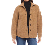 Karen Kane - Petite Size Brushed Shirt Jacket - brown - casual - jacket - clothing