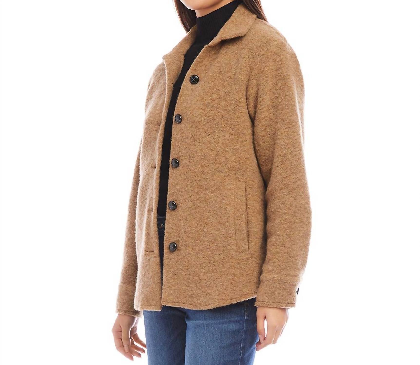 Karen Kane - Petite Size Brushed Shirt Jacket - brown - casual - jacket - clothing