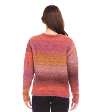 Karen Kane - Petite Size Ombre Boucle Sweater - brown - clothing - crew