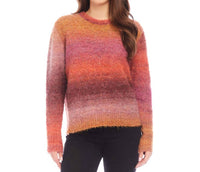 Karen Kane - Petite Size Ombre Boucle Sweater - brown - clothing - crew