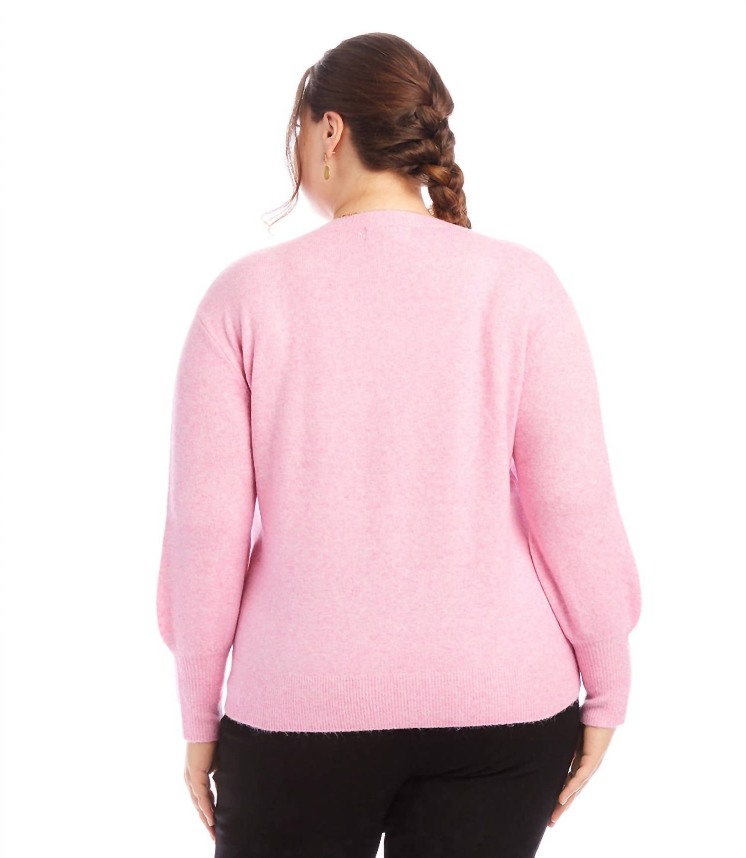 Karen Kane - Plus Size Blouson Sleeve Sweater - clothing - crew - directbrandpartner