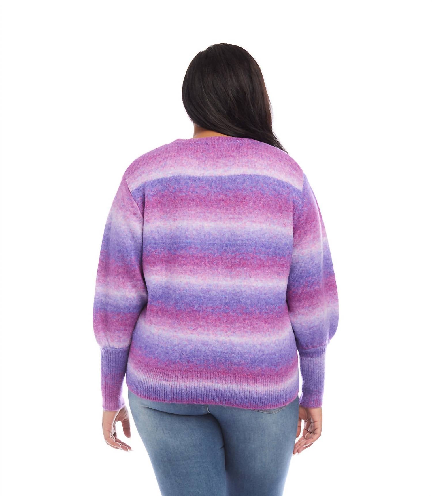 Karen Kane - Plus Size Blouson Sleeve Sweater - acrylic - clothing - crew