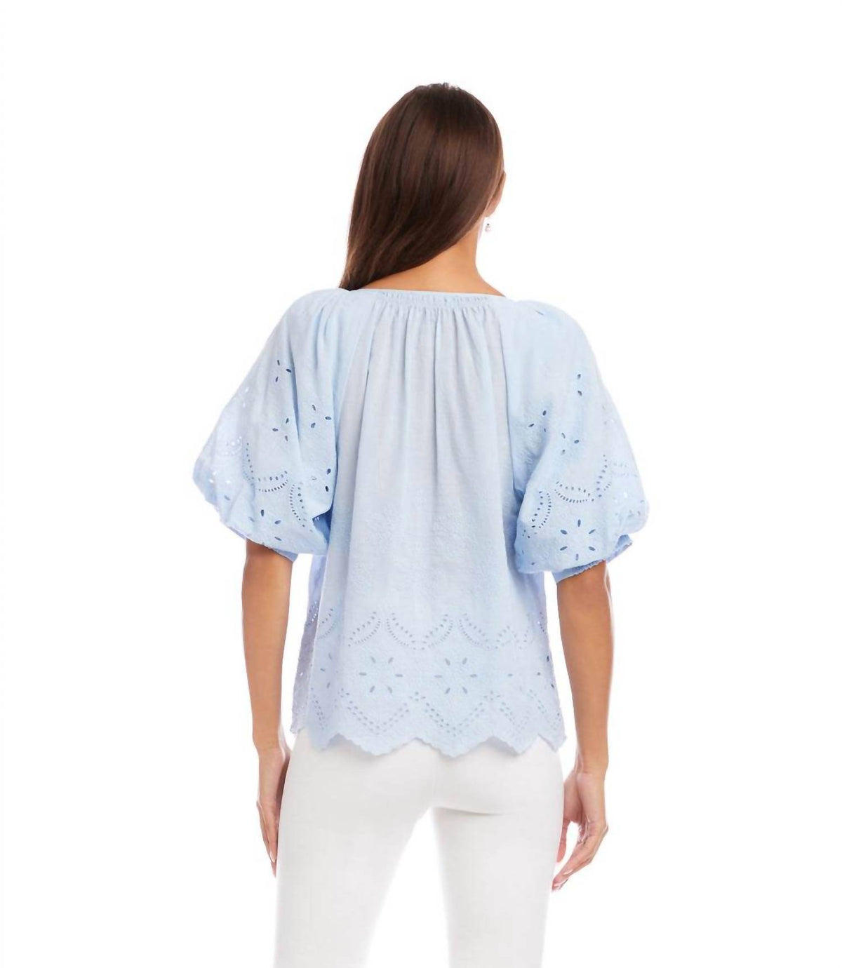 Karen Kane - Puff Sleeve Embroidered Top