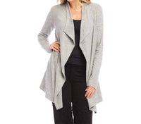 Karen Kane - Ribbed Drape Front Cardigan - cardigans - clothing - directbrandpartner