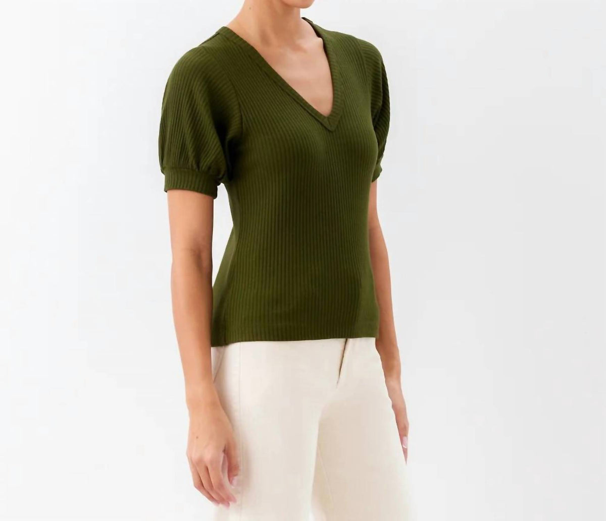 Karen Kane - Ribbed Short Sleeve Top