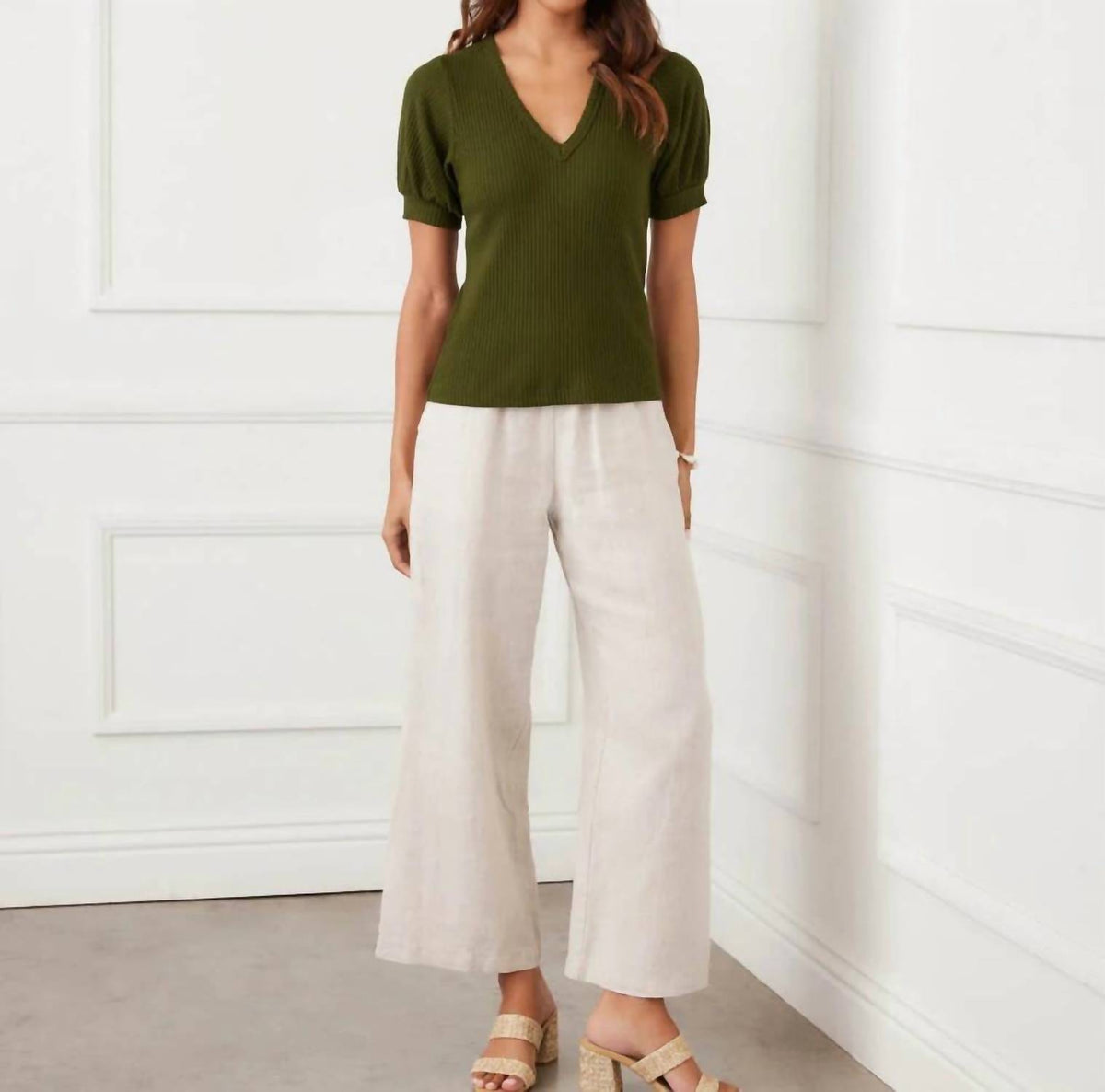 Karen Kane - Ribbed Short Sleeve Top