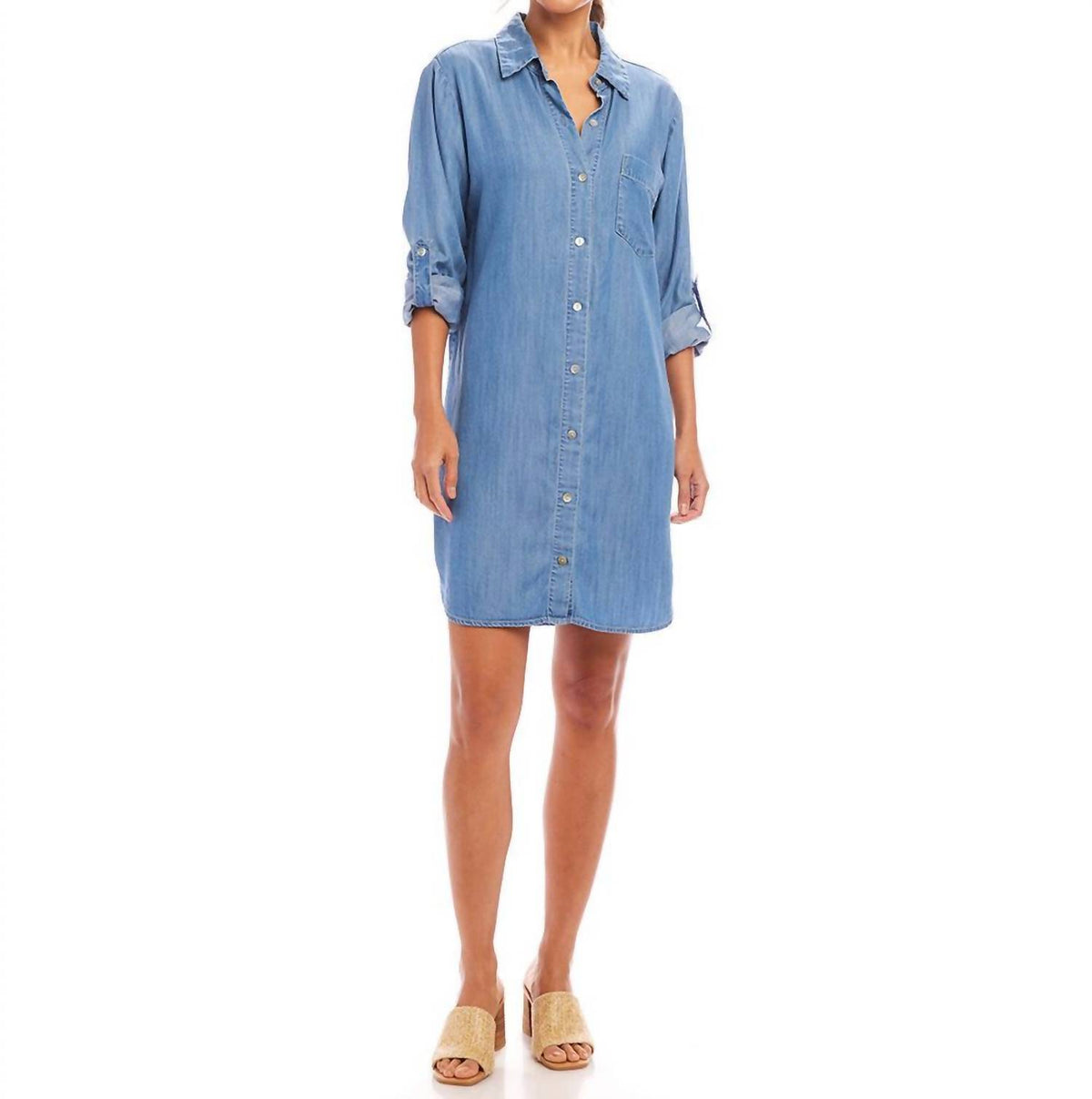 Karen Kane - Roll Tab Chambray Shirtdress