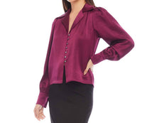 Karen Kane - Shirred Satin Blouse - blouses - clothing - directbrandpartner