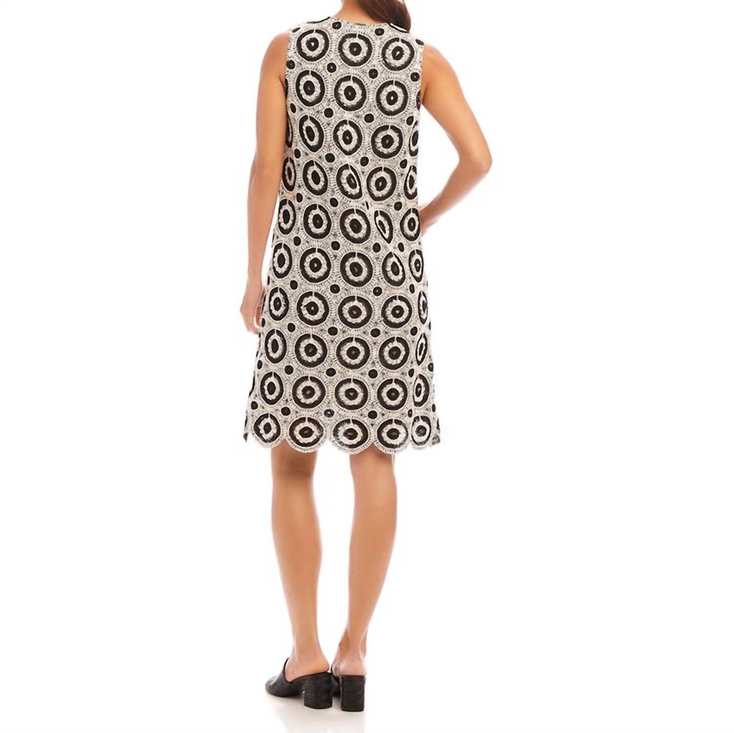 Karen Kane - Sleeveless Crochet Shift Dress - black - clothing - cotton - blend