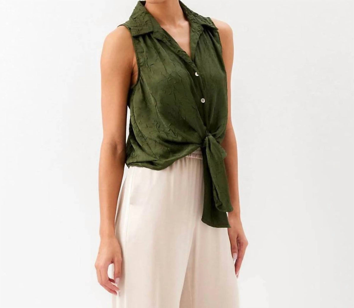 Karen Kane - Sleeveless Tie-Front Top