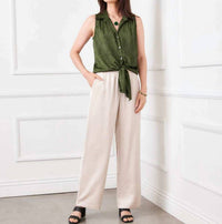 Karen Kane - Sleeveless Tie-Front Top
