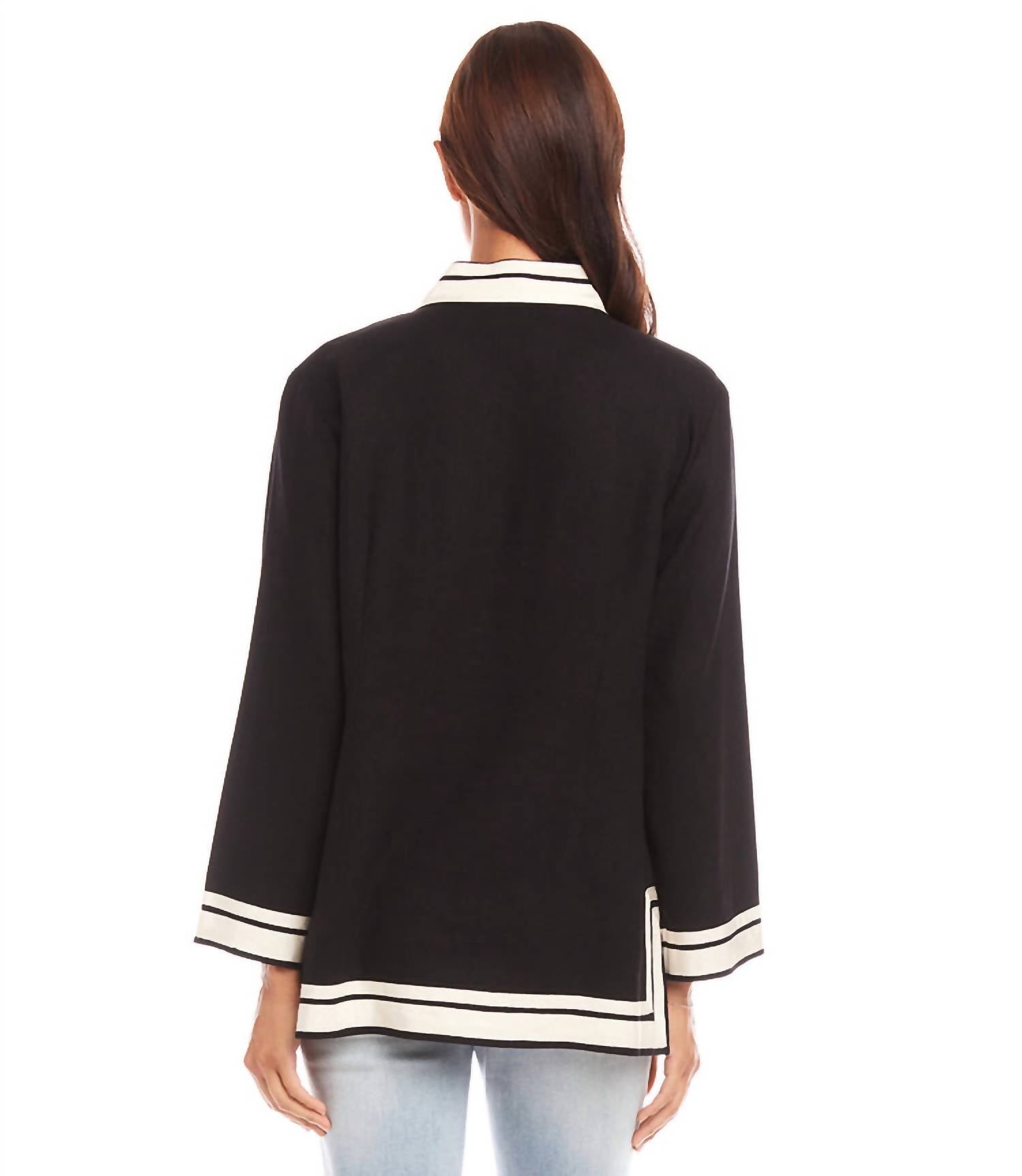 Karen Kane - St. Tropez Tunic Top - black - clothing - shirts